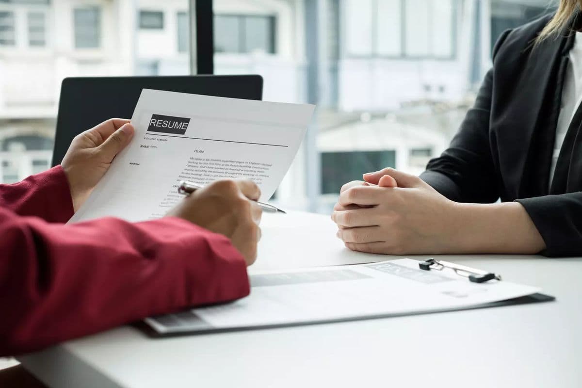 Lawyer reviewing a contract with client